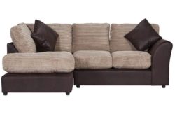 HOME Bailey Regular Fabric Left Corner Sofa - Natural